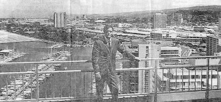 Jack Lord on the Ilikai balcony